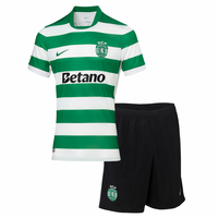 Camiseta y Pantanoles Cortos Niño Sporting Home 25/26