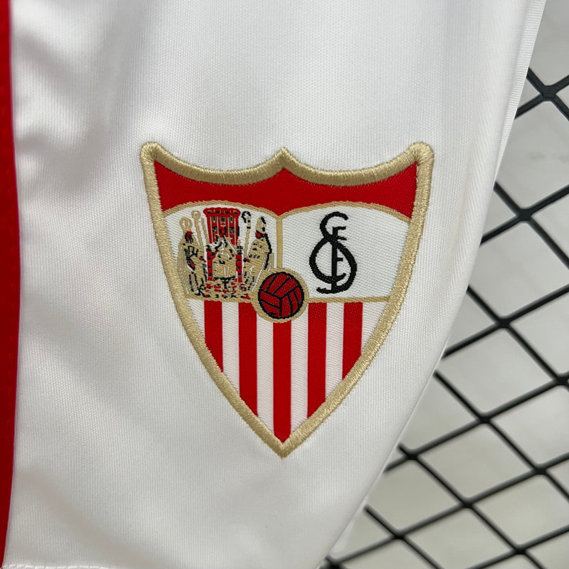 Camisetas y Pantalones Cortos Niños Sevilla FC Home 25/26