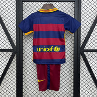 Camiseta y Pantalón Corto Niño FC Barcelona Retro Home 15/16