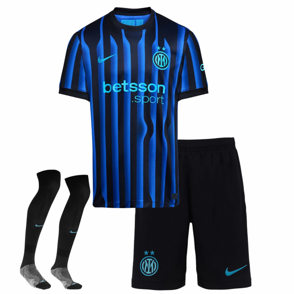 Camiseta y Pantalon Corto para Niño Inter Home 25/26 - Con Medias