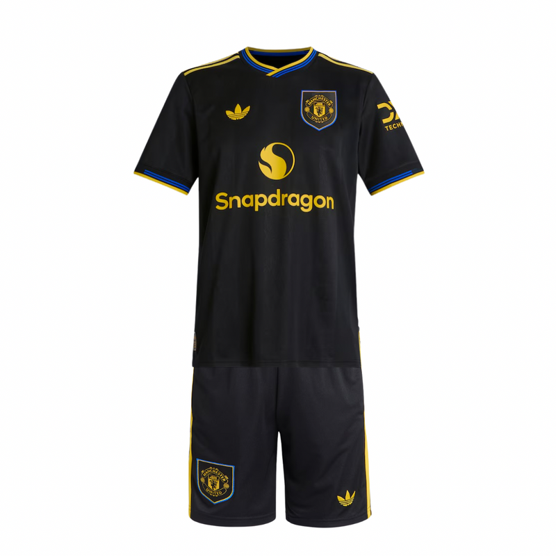 Camiseta y Pantalones Cortos para Niño Manchester United Third 25/26