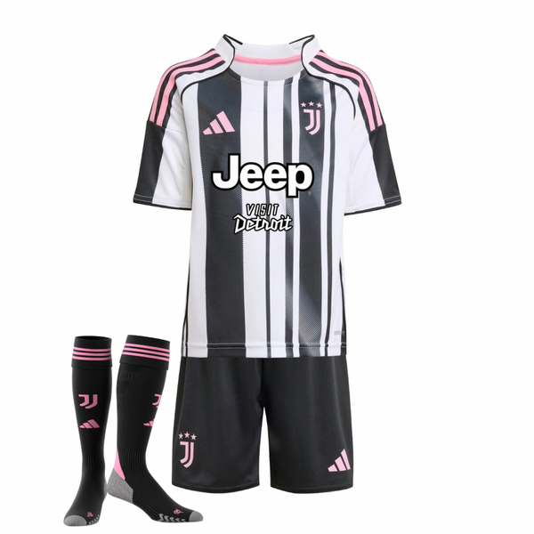 Camisa y Pantalones Cortos para Niños Juventus Home 25/26 - Con Calzettoni