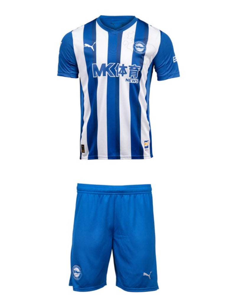 Camisetas y Pantalones Cortos Niños Deportivo Alavés Home 25/26