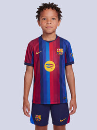 Camisa e Pantalones Cortos para Niño FC Barcelona Home 26/27 - Con Medias