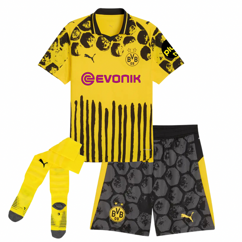 Camiseta y Pantalones Cortos para Niños Borussia Dortmund Home 25/26 - Con Medias