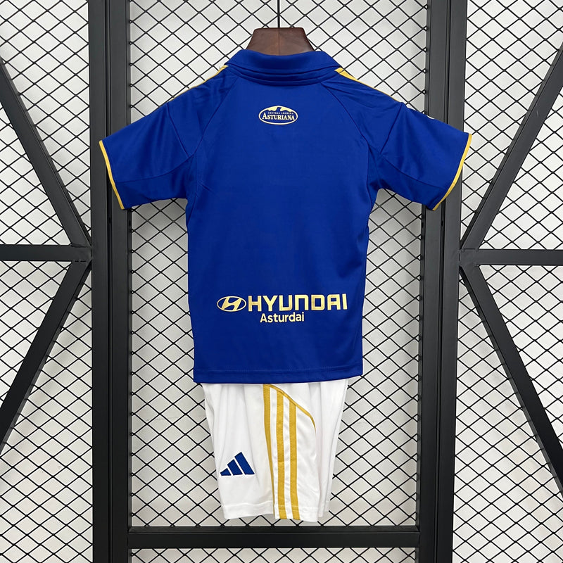 Camisetas y Pantalones Cortos Niños Real Oviedo Home 25/26