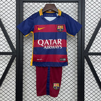 Camiseta y Pantalón Corto Niño FC Barcelona Retro Home 15/16