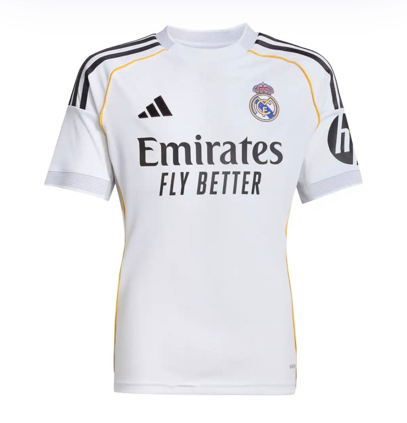 Camiseta y Pantalones Cortos Niños Real Madrid Home 25/26 - Con Medias