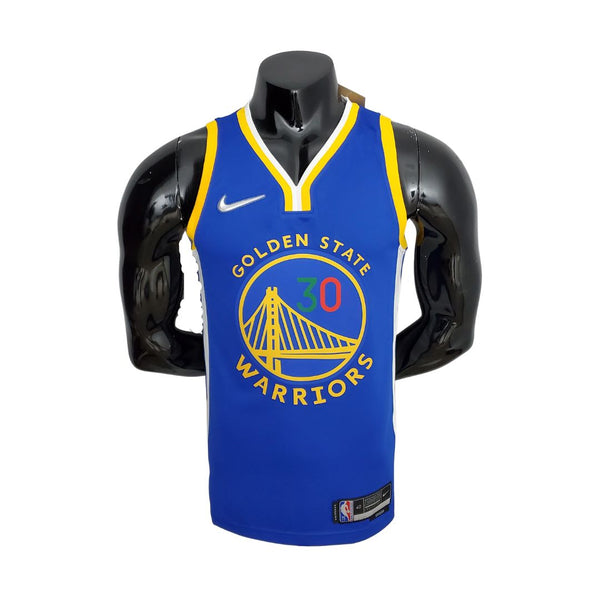 Camiseta 75 Aniversario Golden State Warriors Curry #30 Edición México Azul NBA Jersey