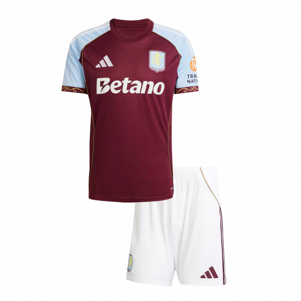 Camisa e Pantalones Cortos para Niños Aston Villa Home 25/26