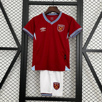 Camiseta y Pantalones Cortos para Niños West Ham United Home 25/26