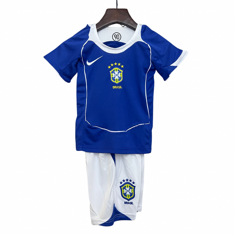 Camisa e Pantalones Cortos para Niño Retro Brasil Away 2004