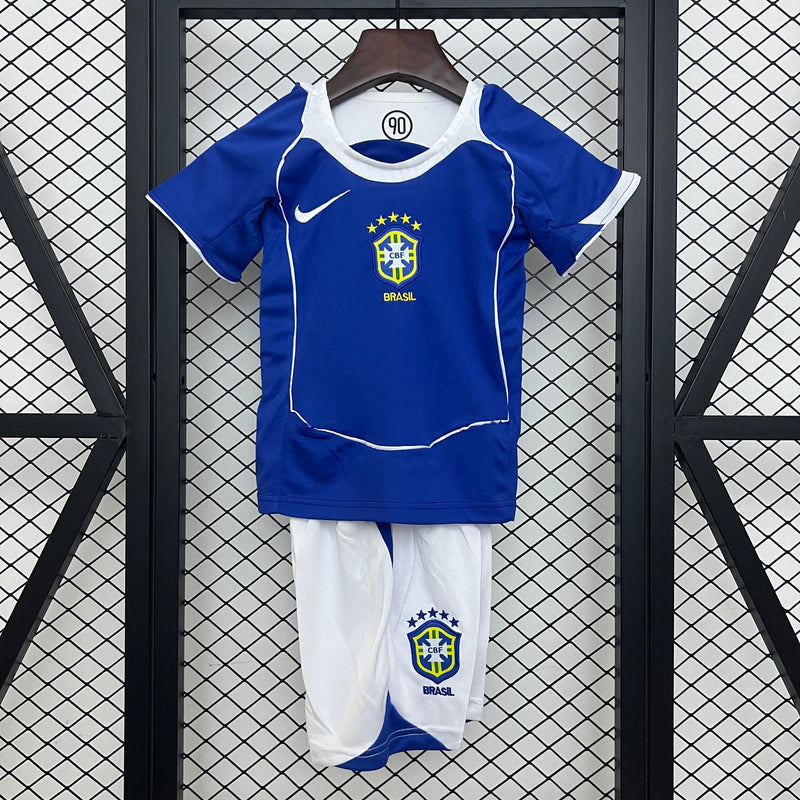 Camisa e Pantalones Cortos para Niño Retro Brasil Away 2004