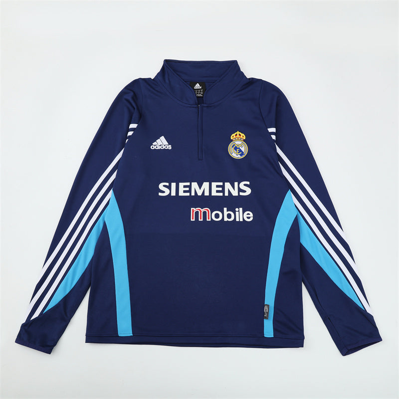 Camiseta de entrenamiento retro de manga larga del Real Madrid 03/04