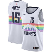 Camiseta NBA - Denver Nuggets Blanca City - Jokic