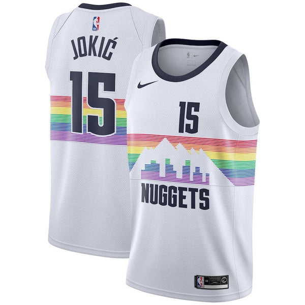 Camiseta NBA - Denver Nuggets Blanca City - Jokic #15