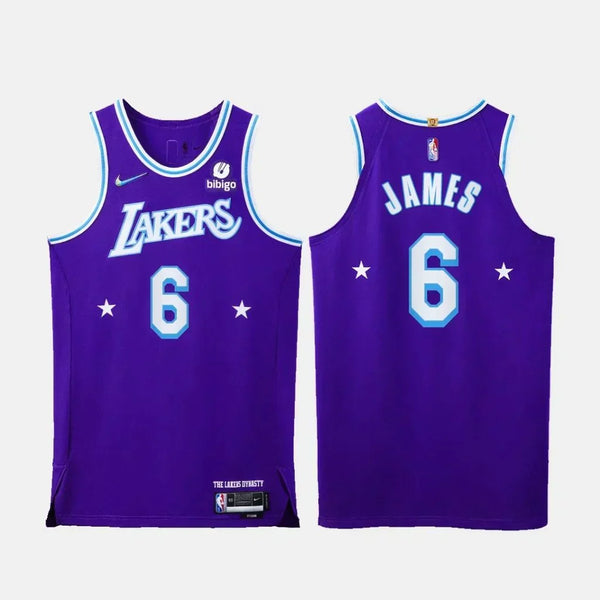Camiseta NBA - 75th Anniversary- Lakers- 21/22 James #6 Púrpura